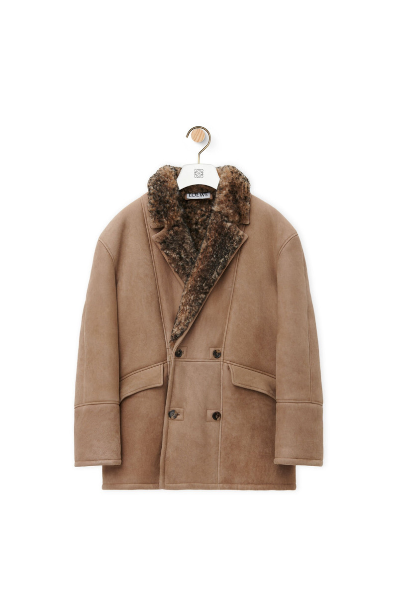 Double-breasted jacket in shearling 1