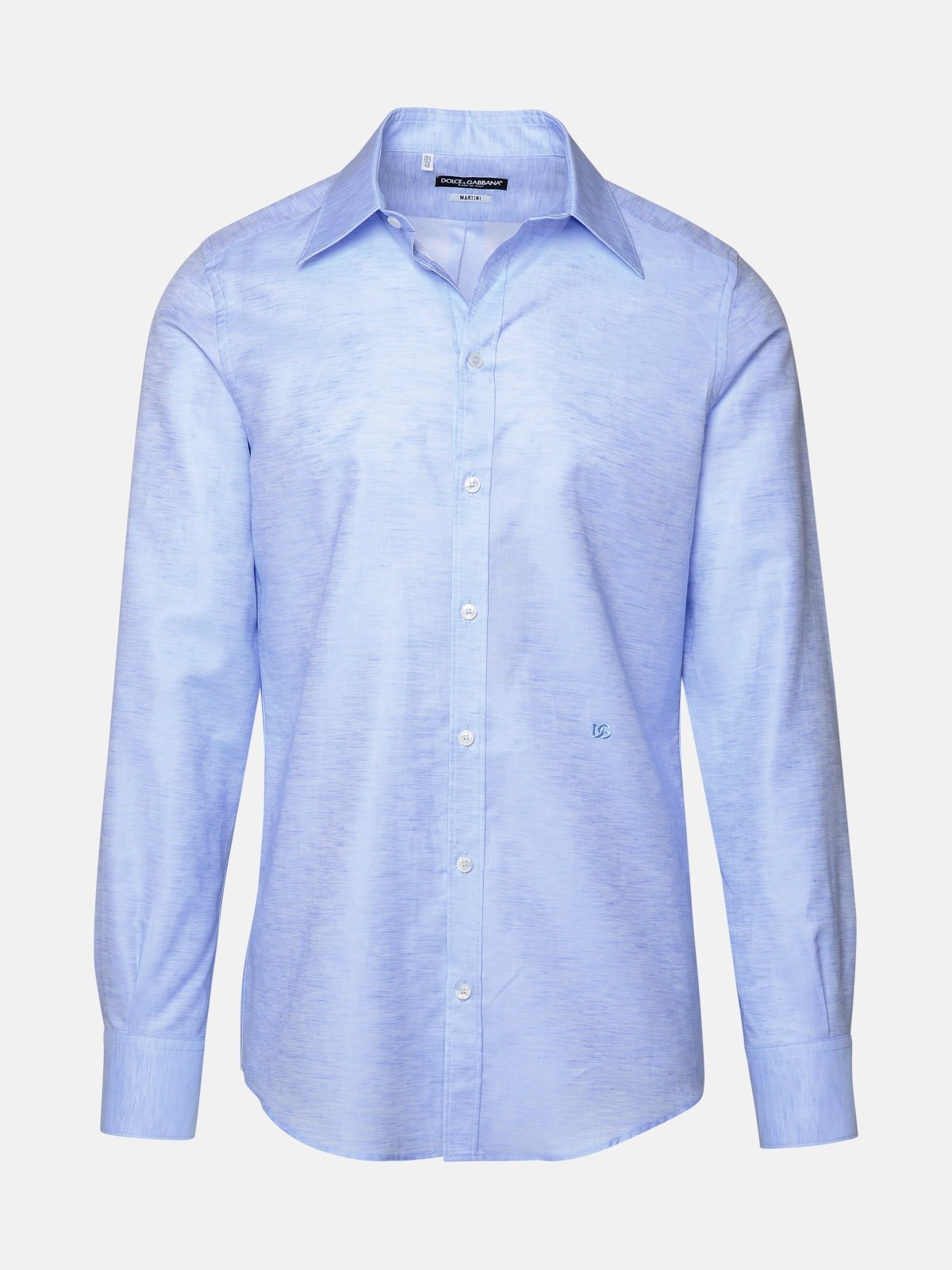 LIGHT BLUE LINEN BLEND SHIRT - 1