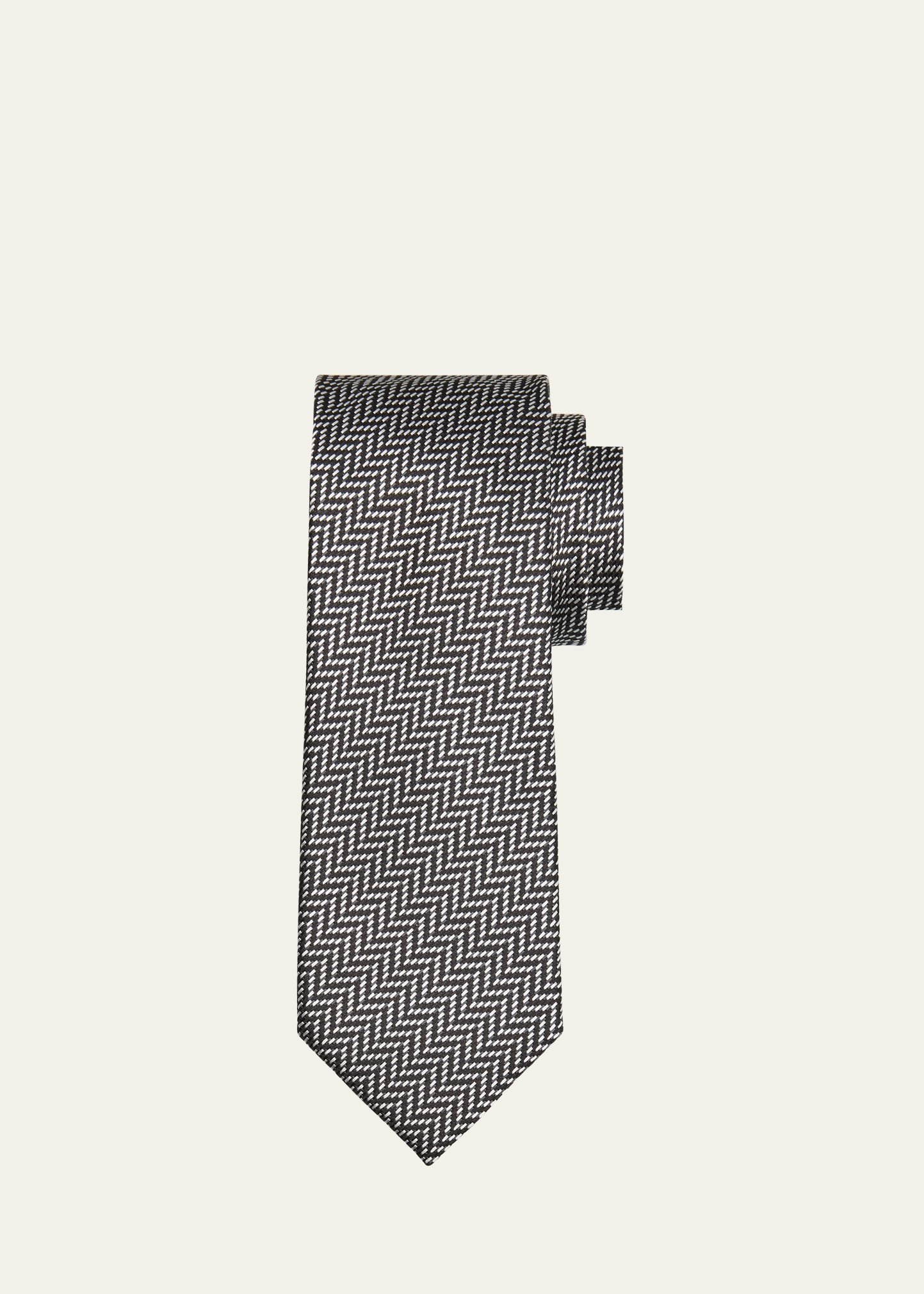 Men's Chevron Silk Tie - 1