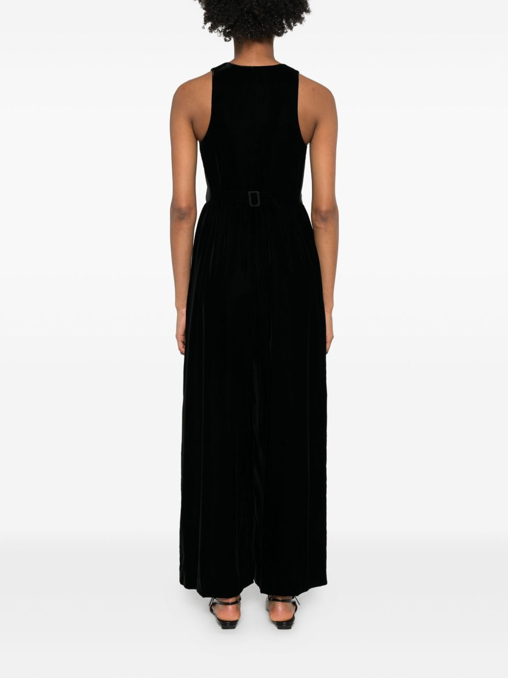 button-fastening V-neck jumpsuit - 4