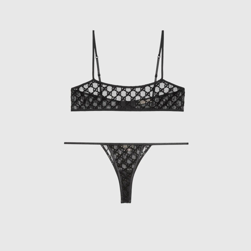 GUCCI GG tulle lingerie set outlook