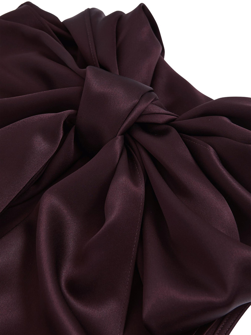 Women's Fae Satin Capeback Dress - Burgundy 5