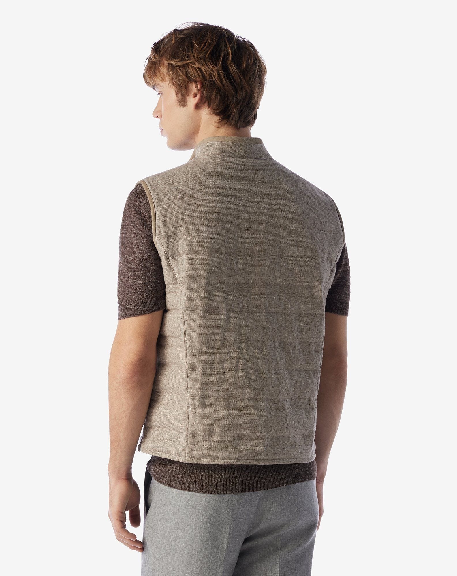 Beige reversible down gilet - 3