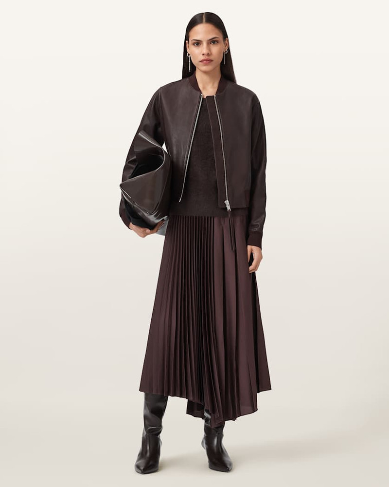 ALLSAINTS ORTEN LEATHER BOMBER JACKET outlook