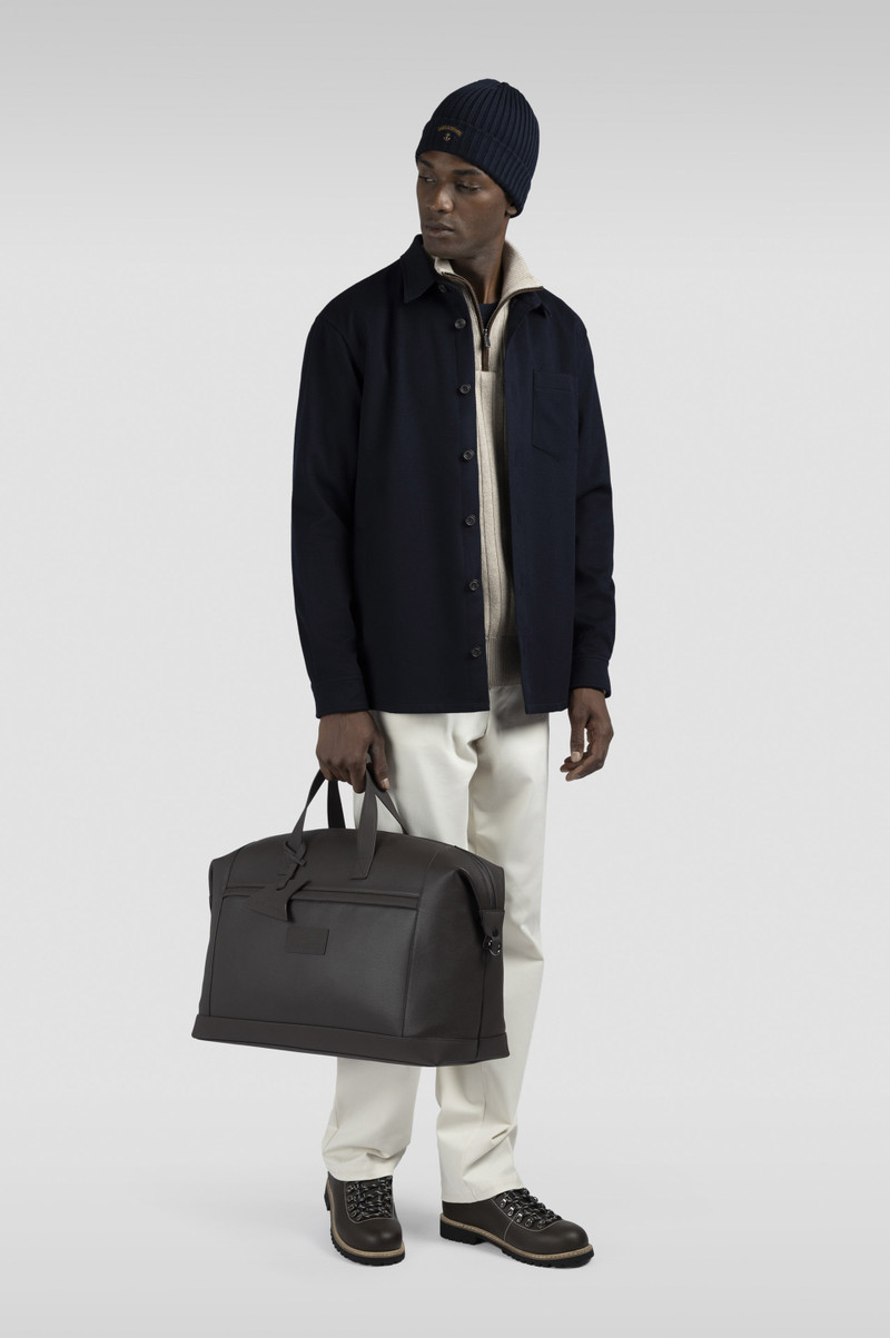 Paul & Shark WOOL CASHMERE HALF ZIP SWEATER WITH SUEDE DETAILS outlook