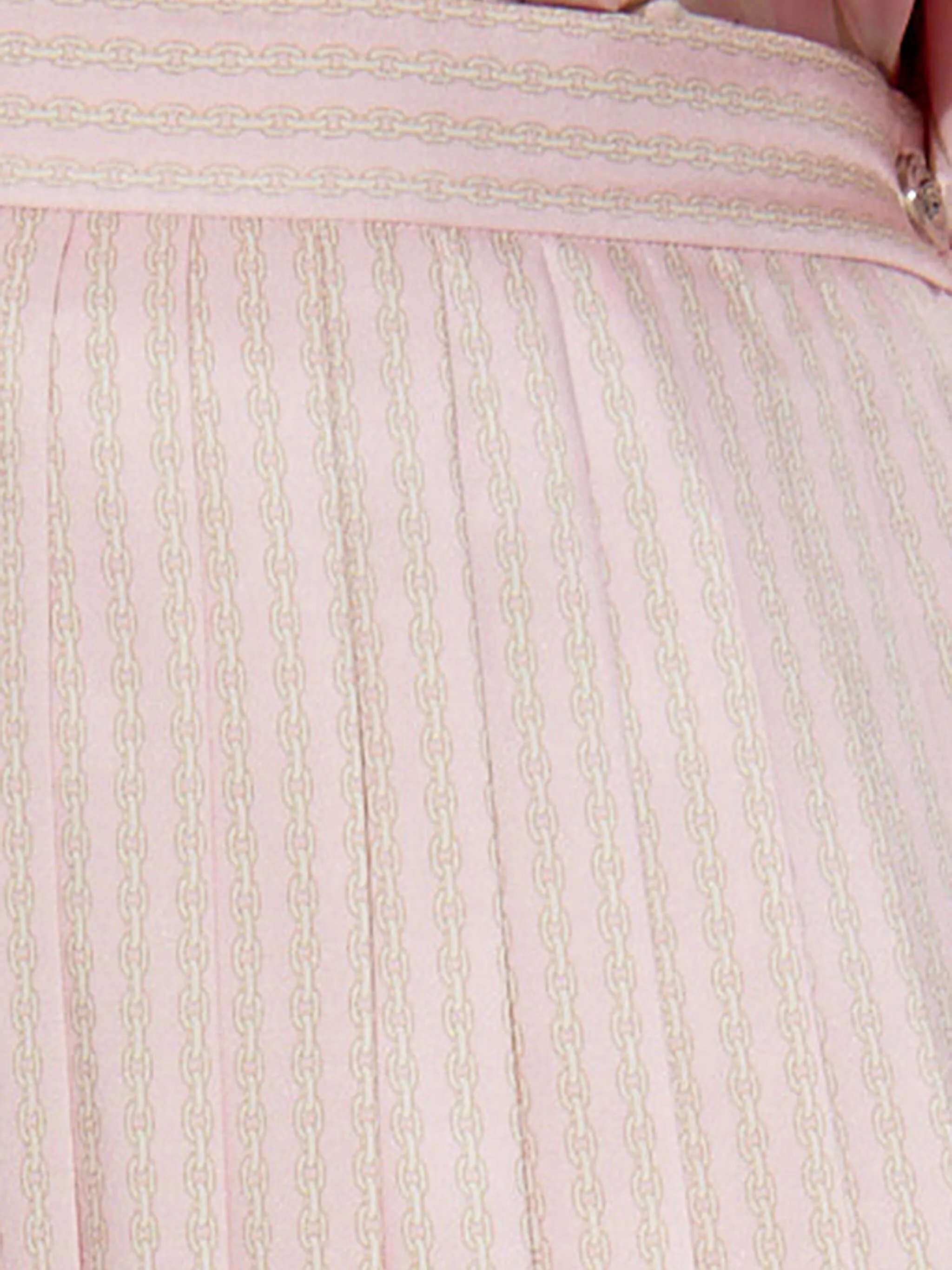 VERSACE - Women Pinstripe Chain Silk Twill Skirt - 4