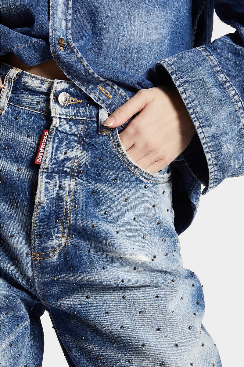 MEDIUM EVERYTHING WASH - STUDS 80'S JEANS 5