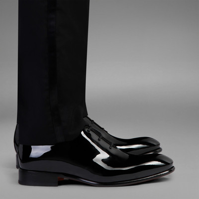 Santoni Men's black patent leather Oxford shoe outlook