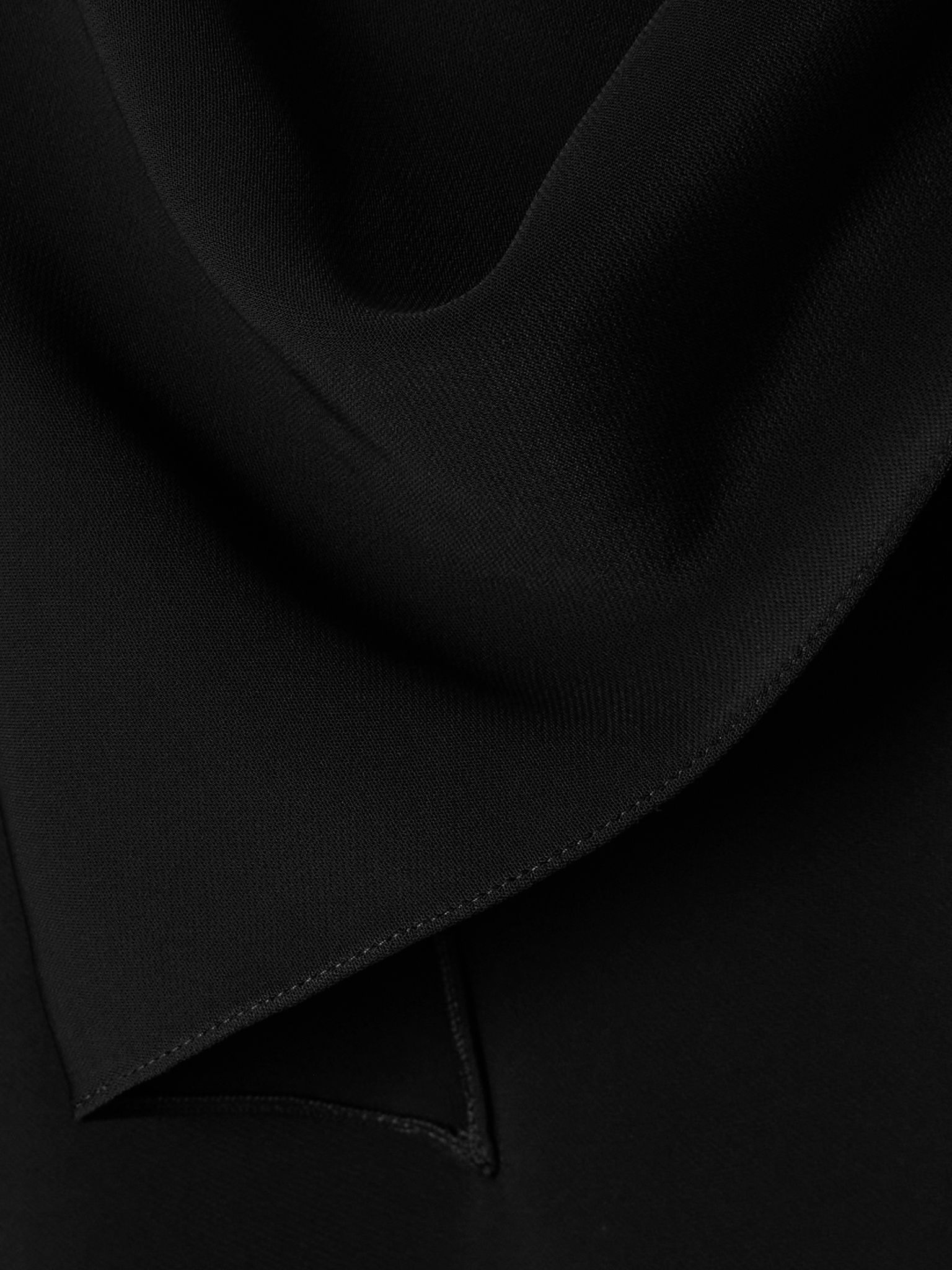 Asymmetric knotted satin midi dress Black - 4