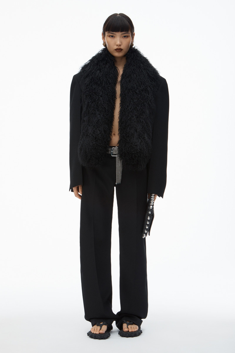 Alexander Wang Cropped Blazer with Mongolian Fur outlook