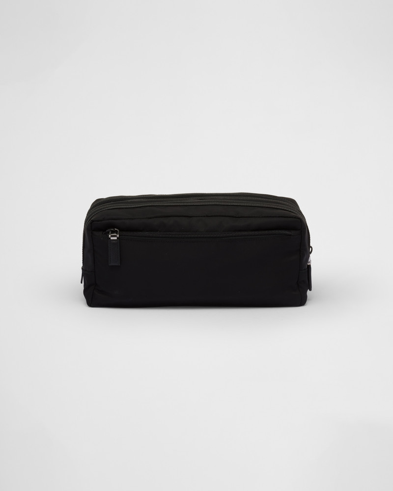 Re-Nylon and Saffiano leather travel pouch 3