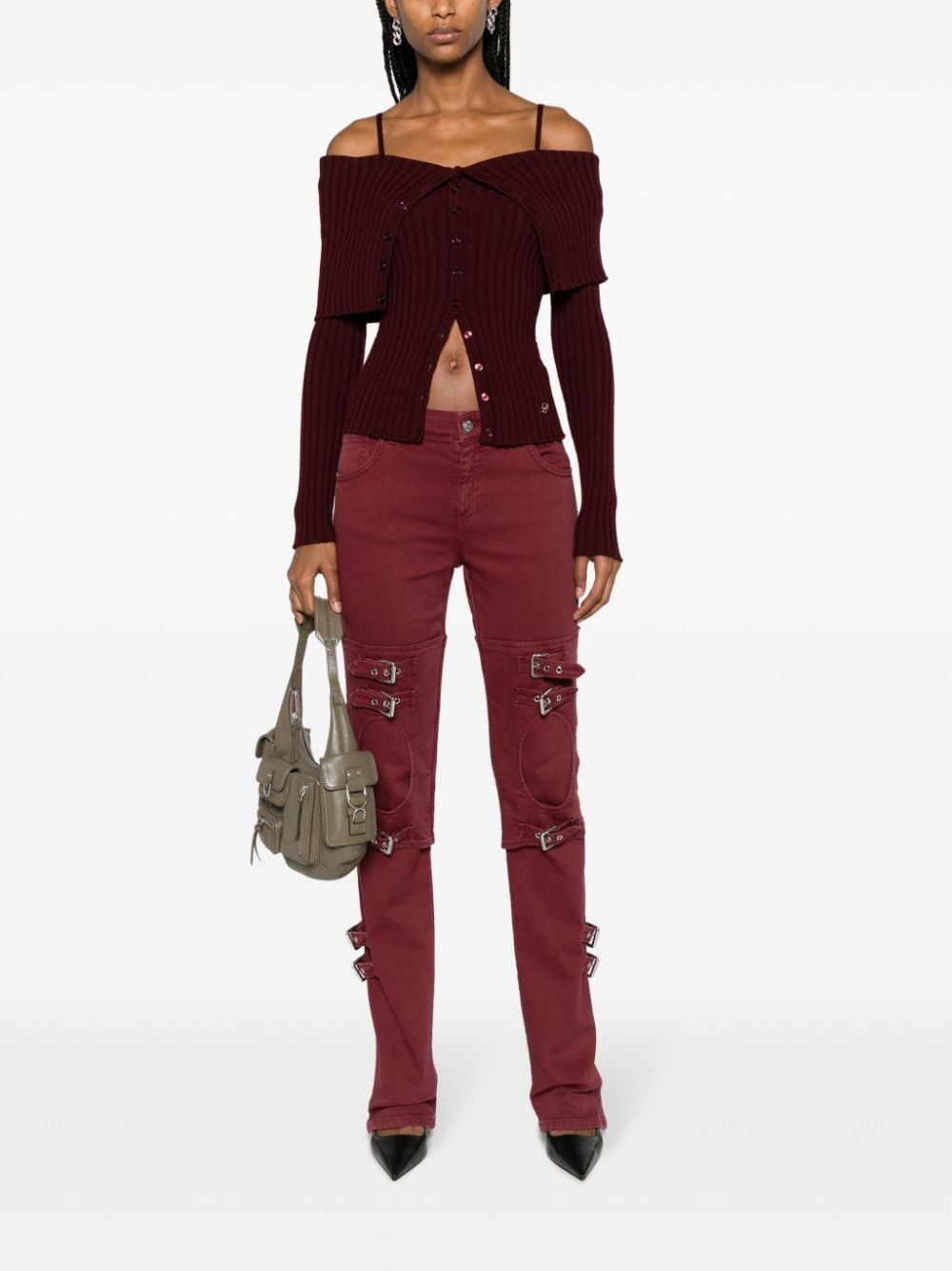 ribbed-knit wool top - 2