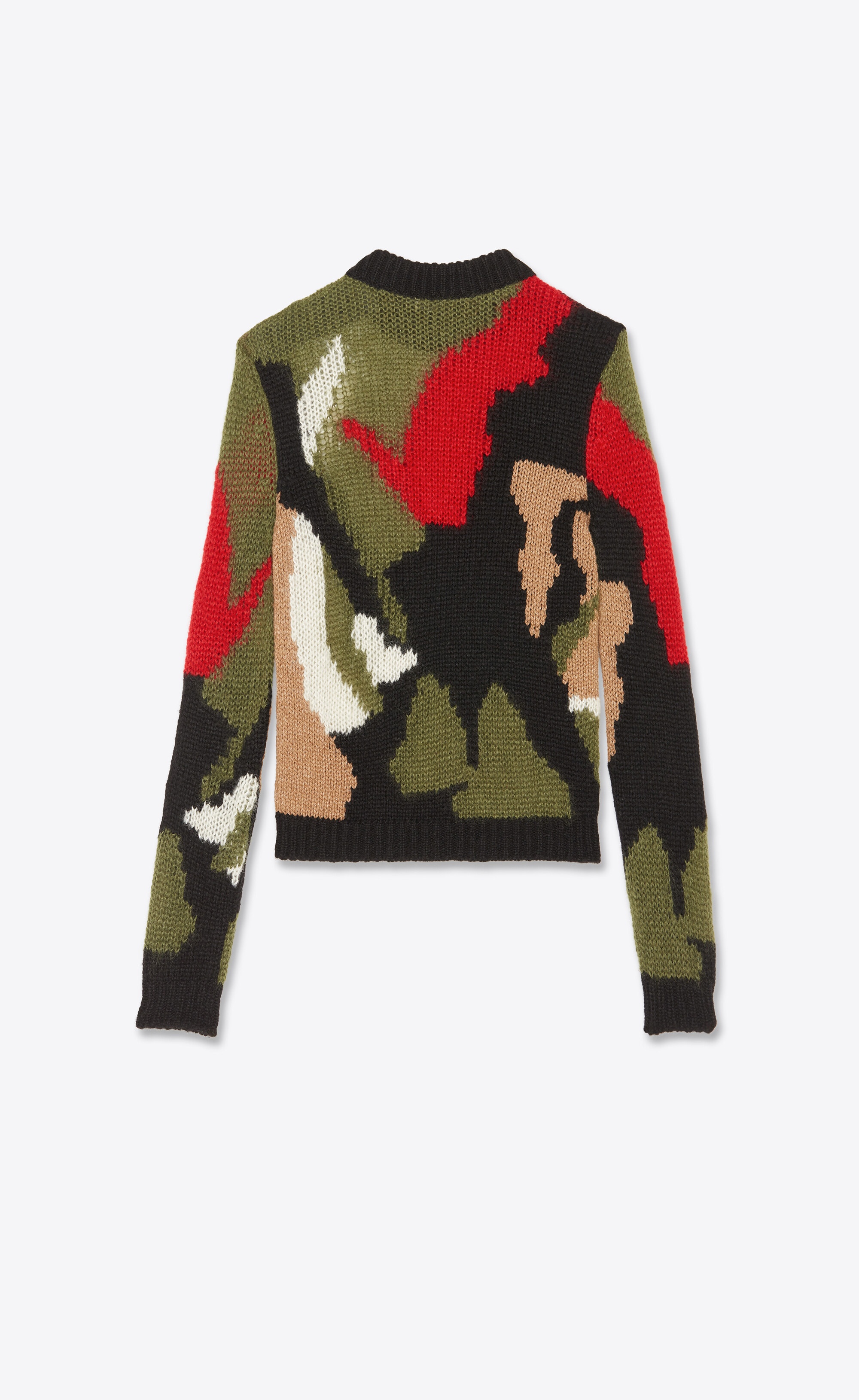 camo-print sweater in wool and mohair intarsia - 2
