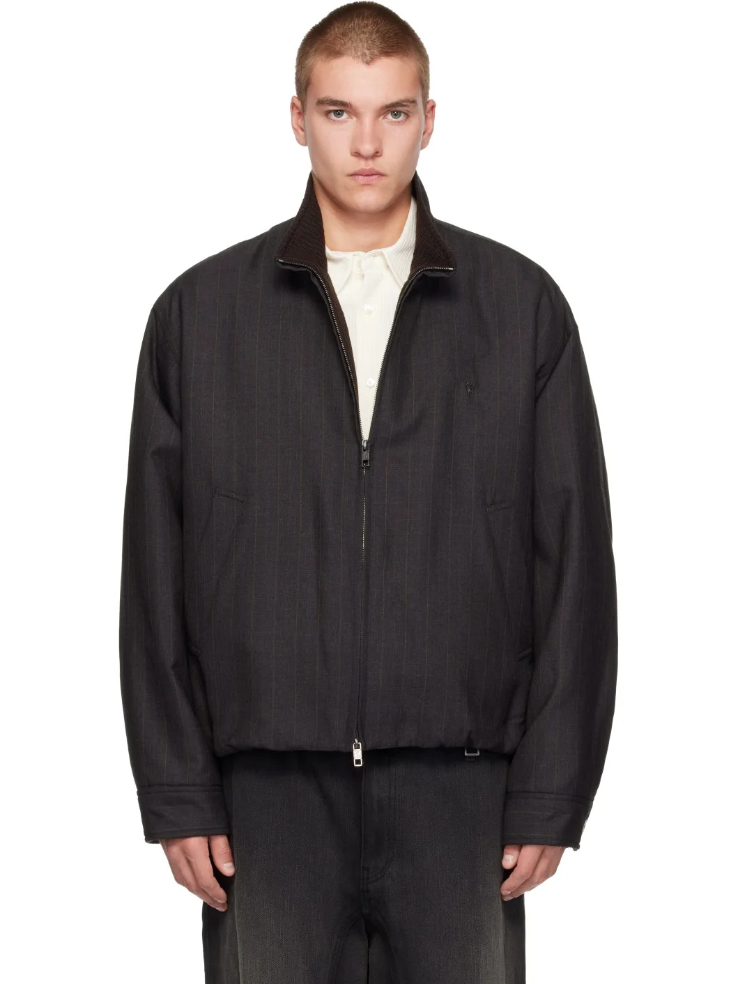 Gray Striped Jacket - 1