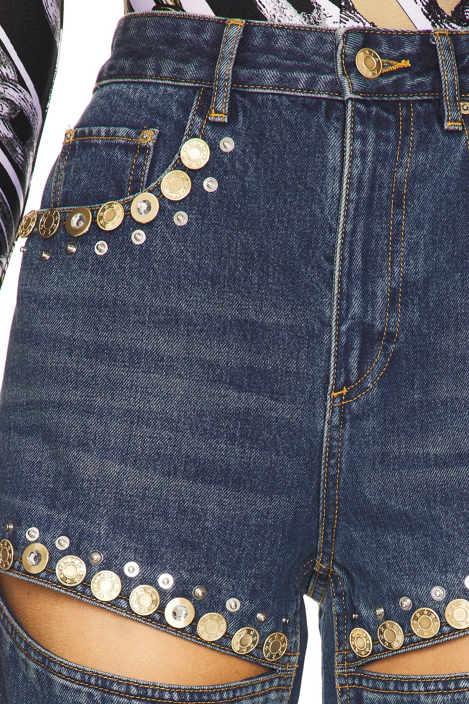 Crystal Cut Out Straight Leg - 6