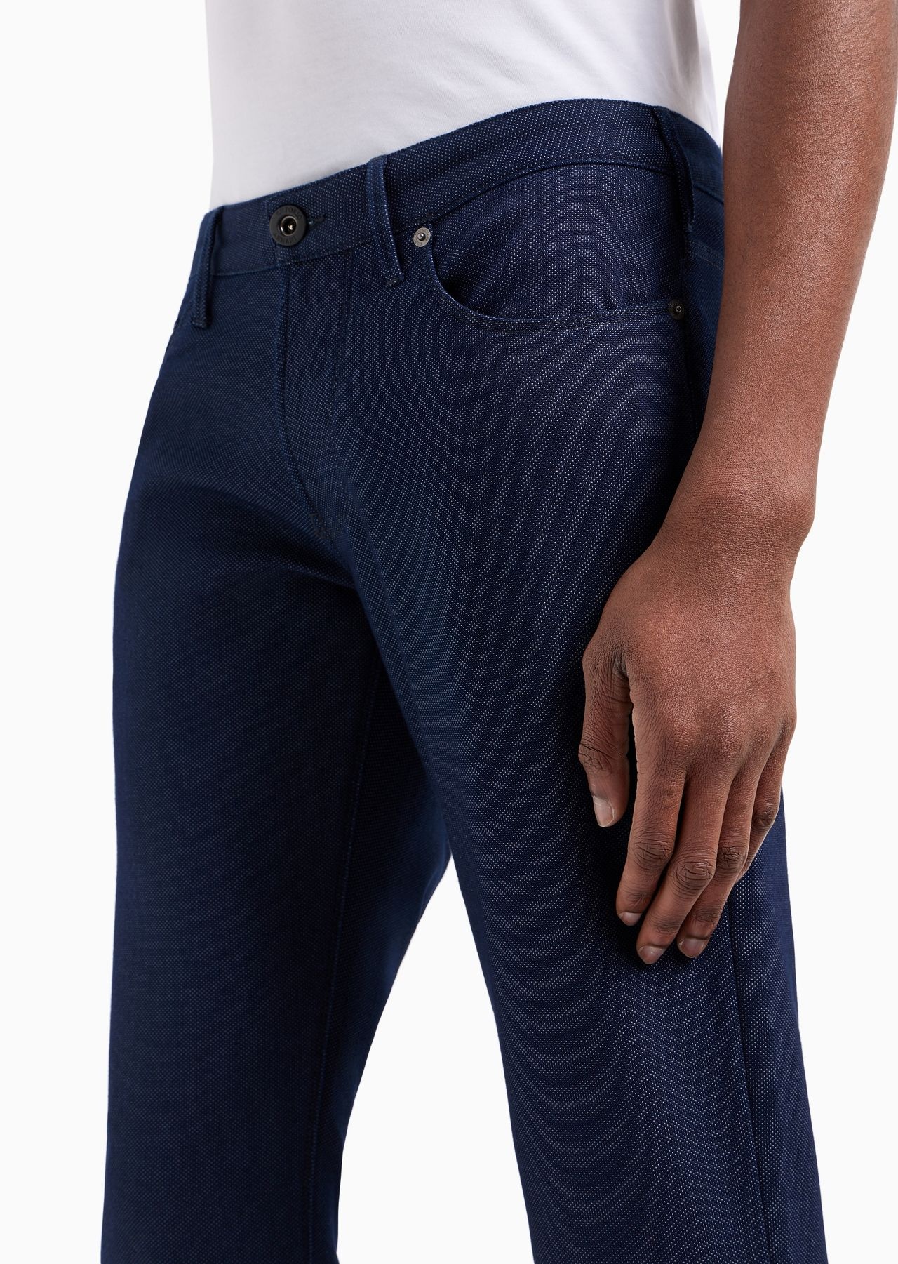 Slim-fit J06 trousers in textured, yarn-dyed fabric - 5