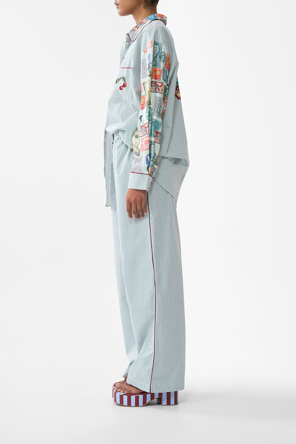 BUTTON FRONT LOUNGE PANT - 4