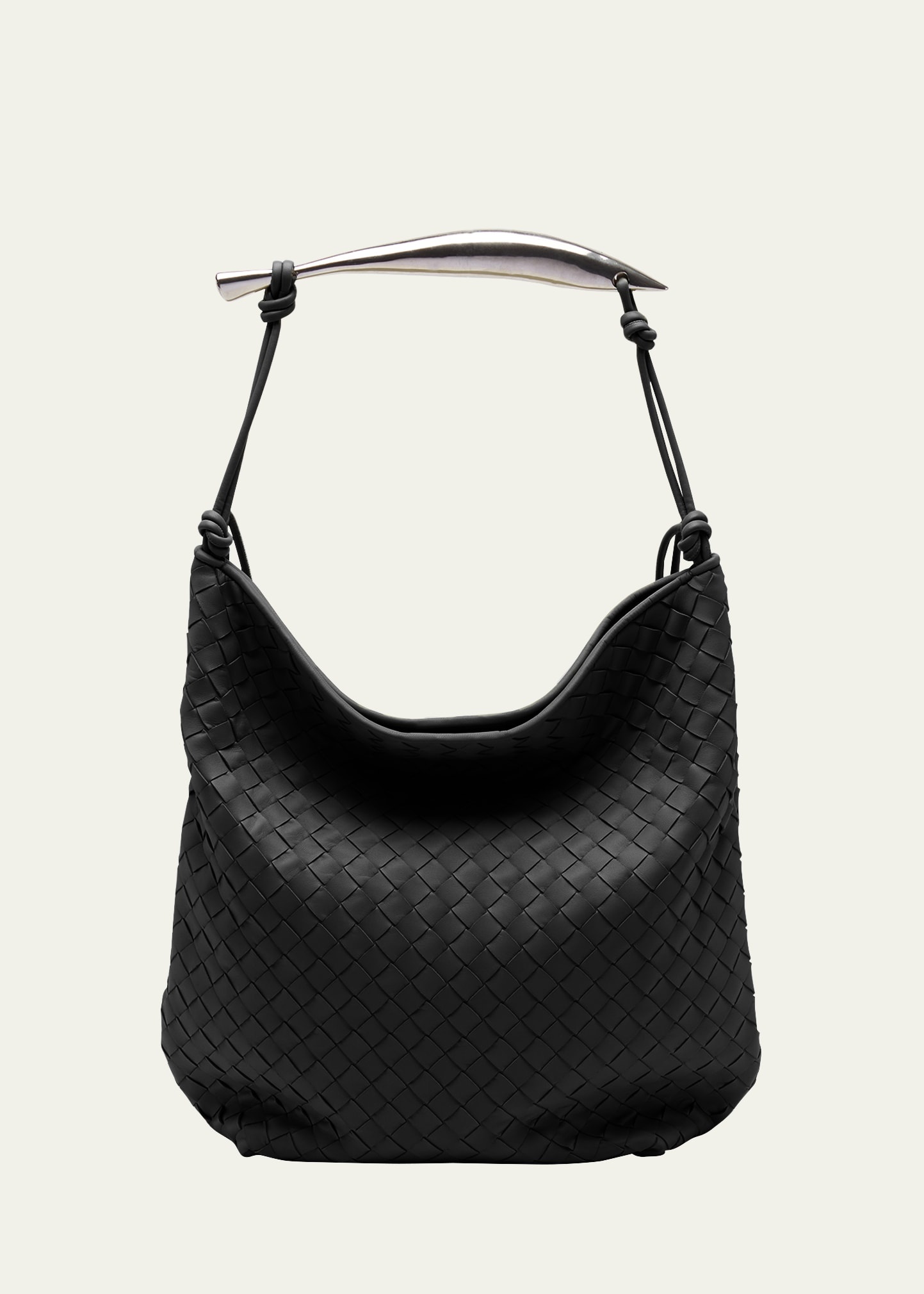 Sardine Large Intrecciato Leather Hobo Bag - 1