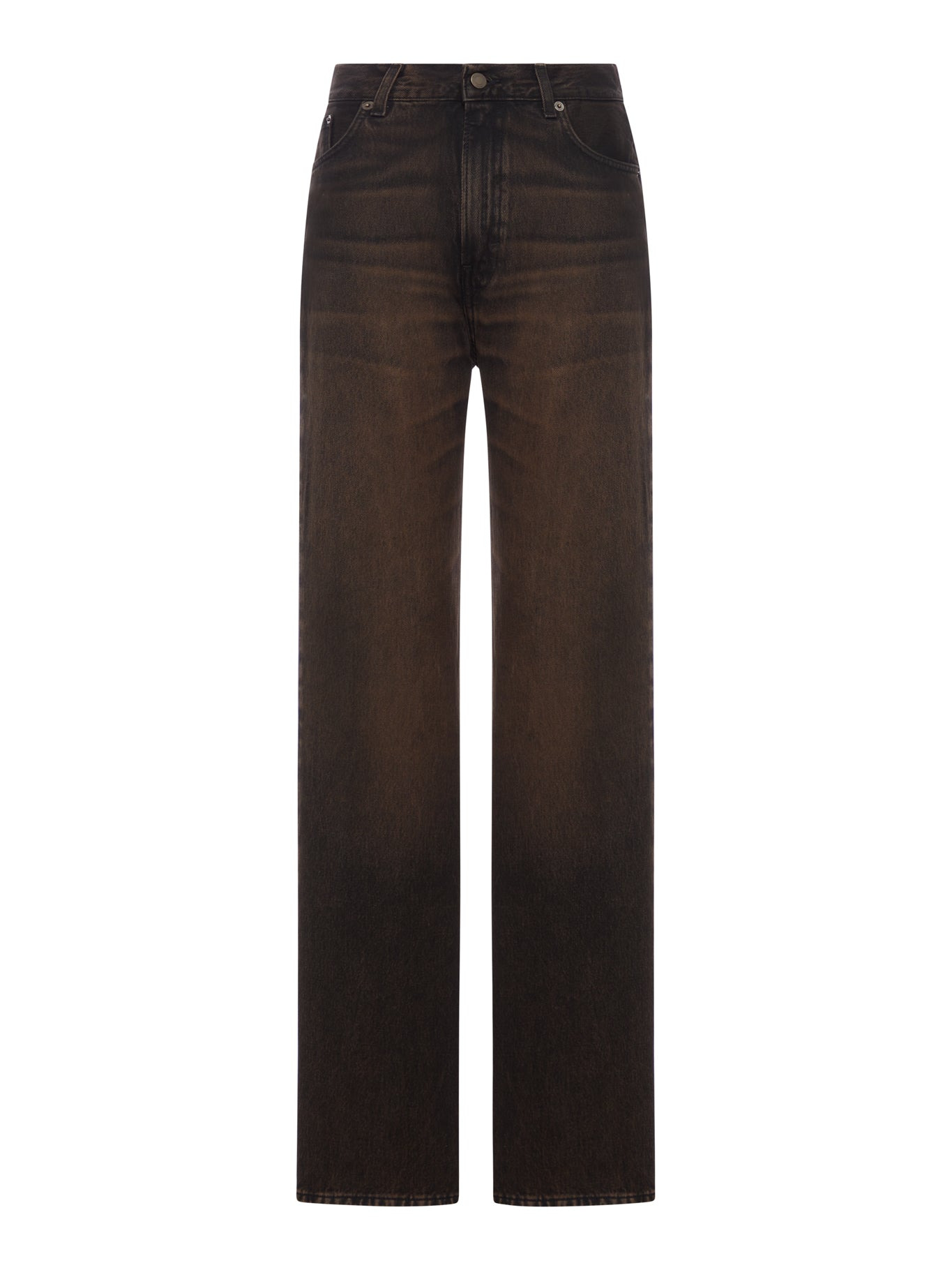 WIDE LEG KOREA JEANS IN WASHED DENIM - 1