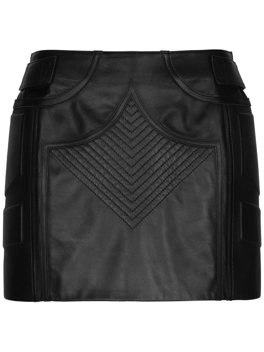 mid-rise nappa miniskirt - 1