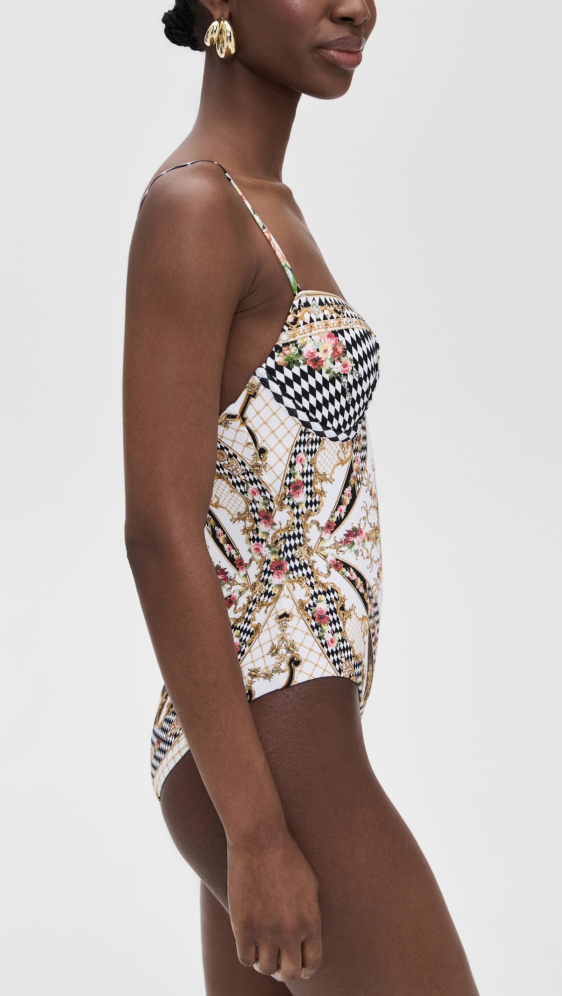 Continuous Wire Moulded Bra One Piece Swimsuit - 3