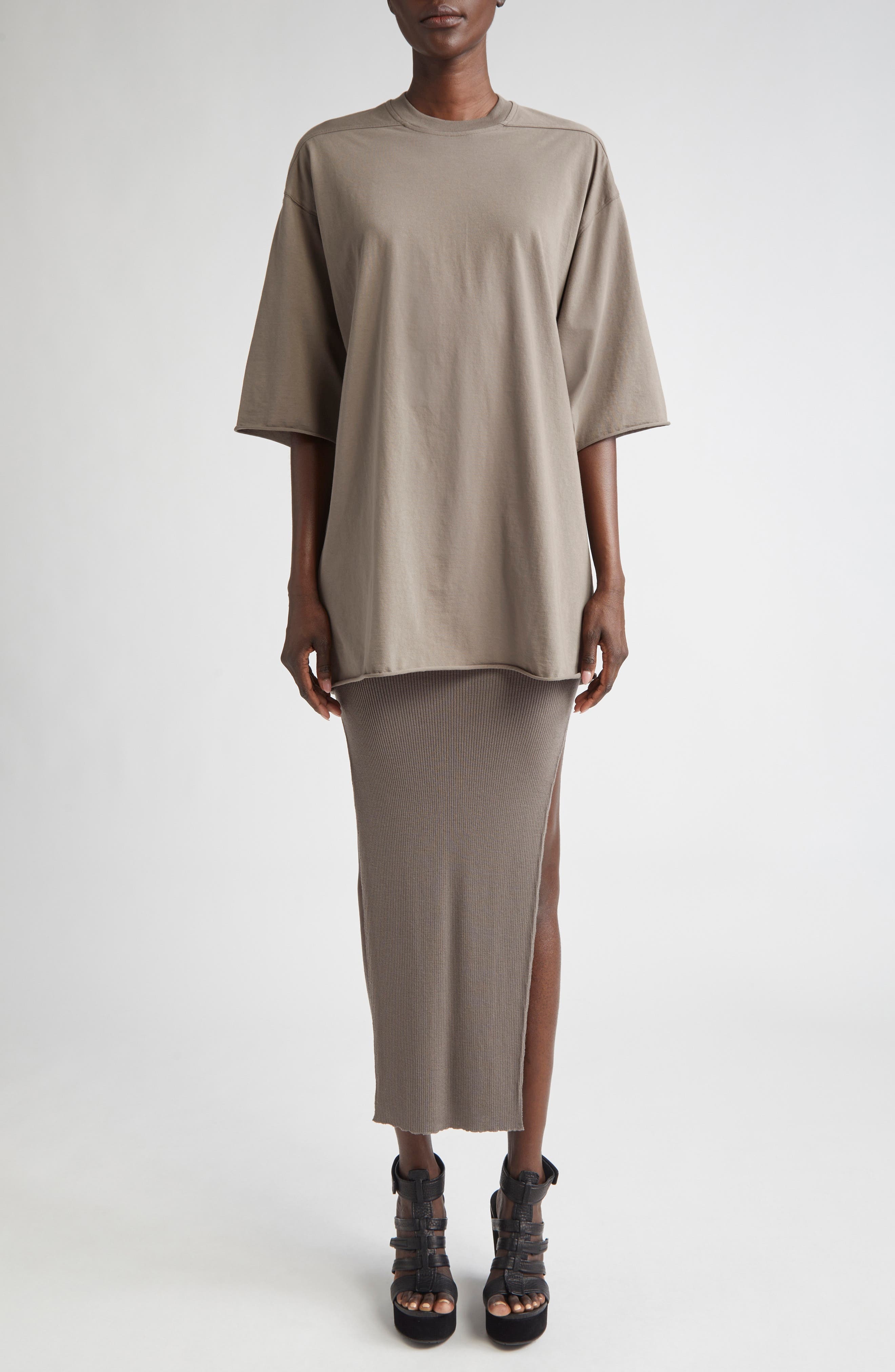 Rick Owens Jumbo Cotton Jersey T-Shirt in Dust at Nordstrom - 2