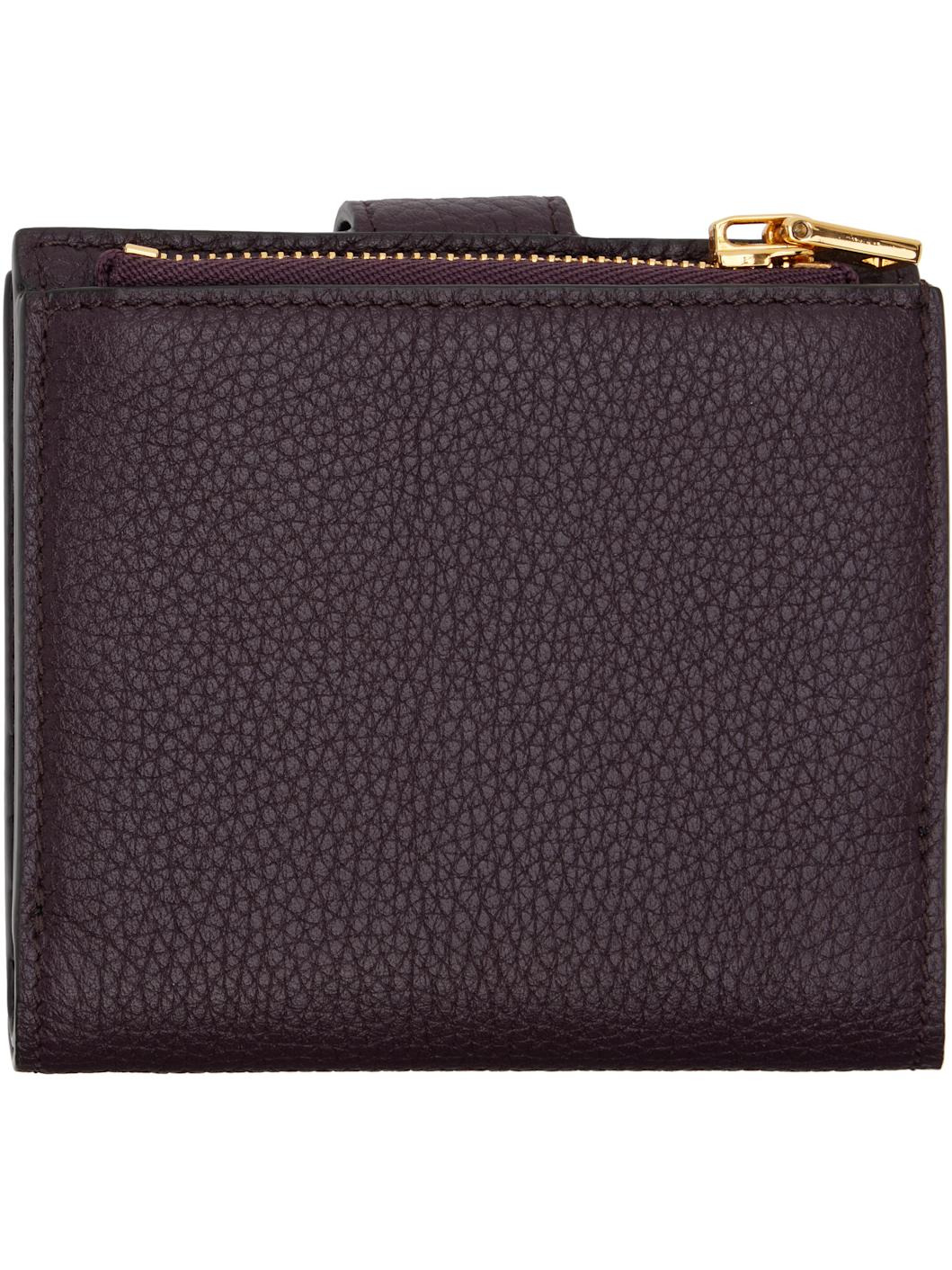 Burgundy Soft Grain Leather Snap Wallet - 2