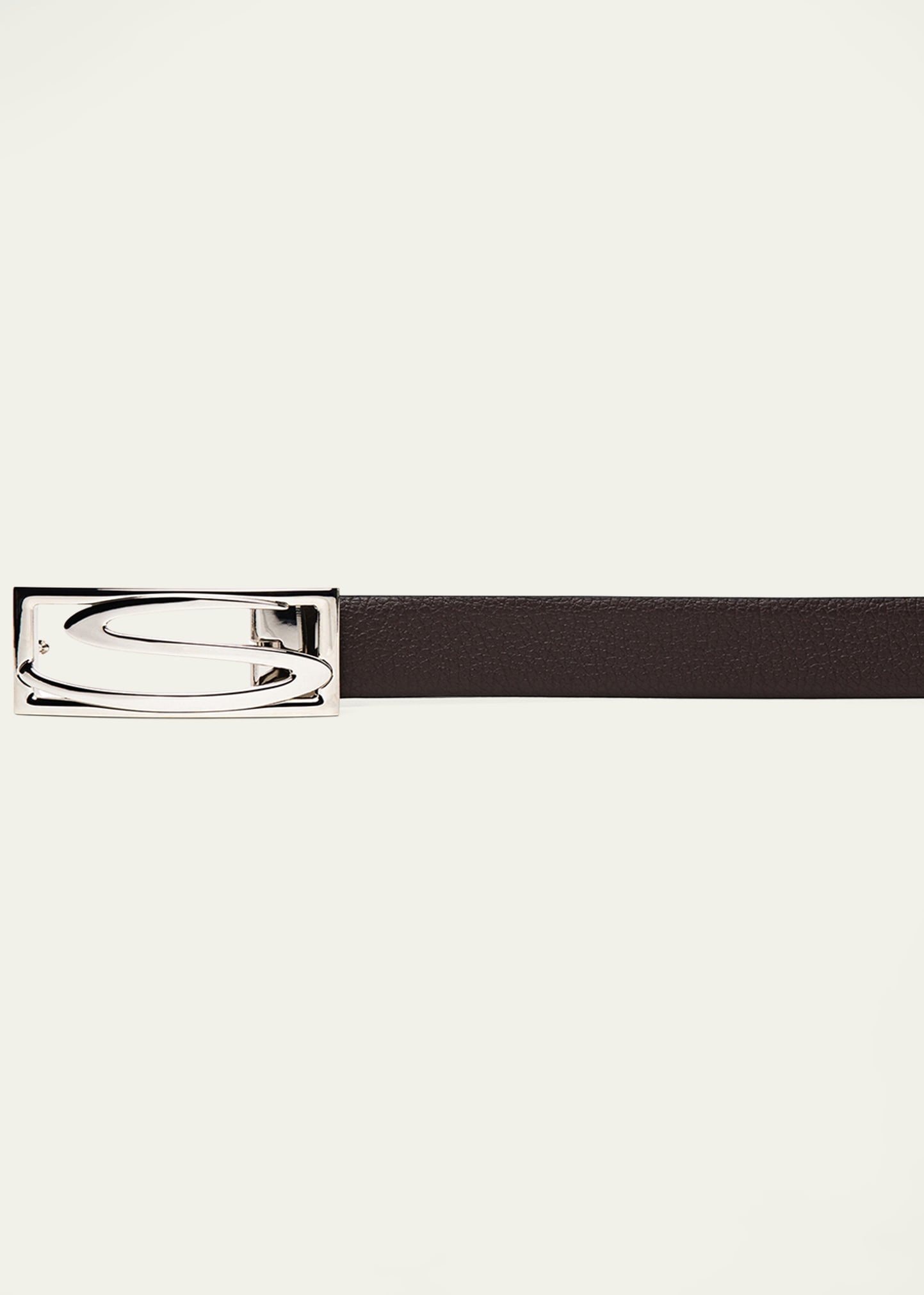 Men's Rectangle S-Buckle Reversible Leather Belt - 3