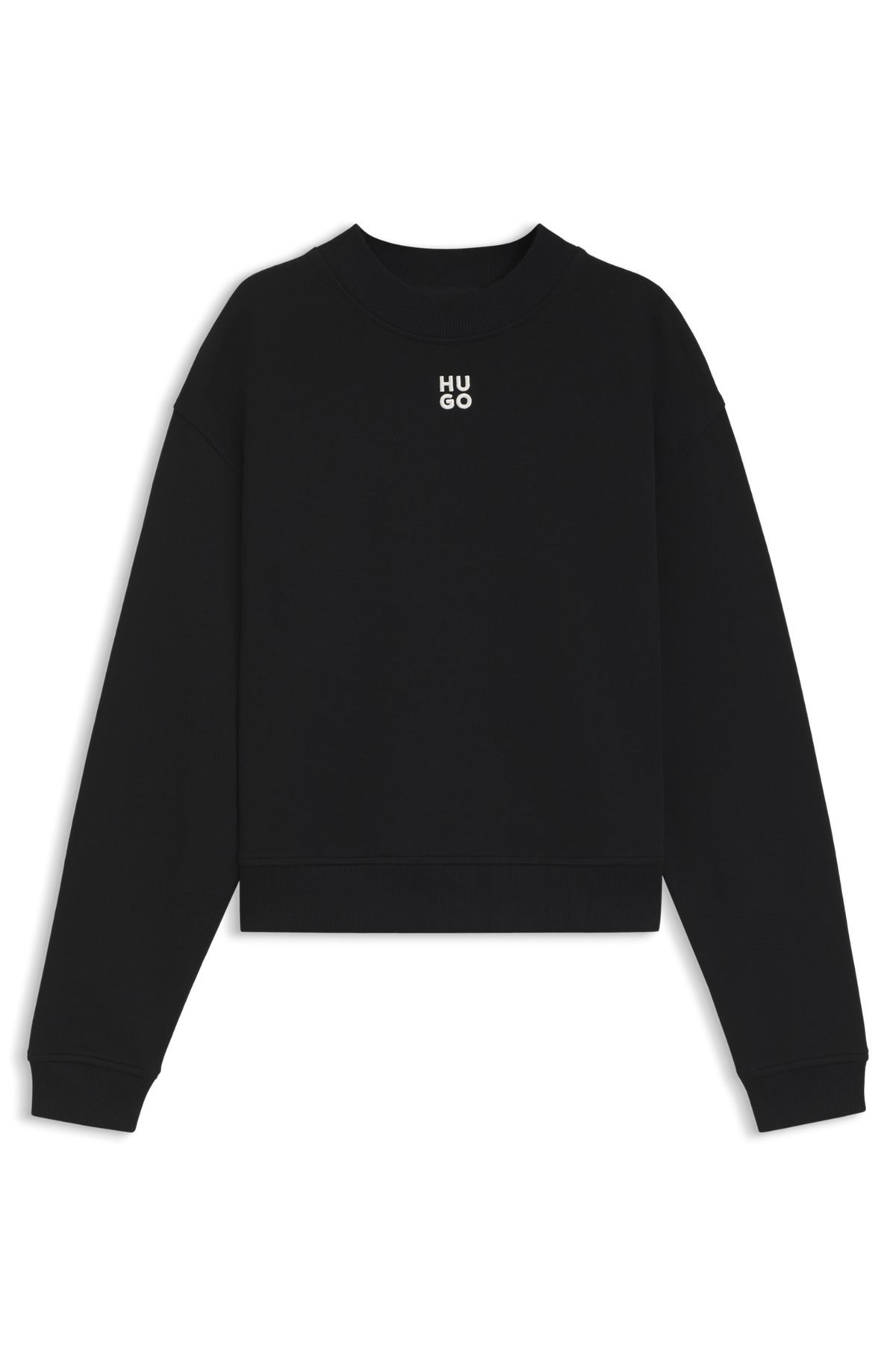 RELAXED-FIT COTTON-TERRY SWEATSHIRT WITH STACKED-LOGO EMBROIDERY - 1