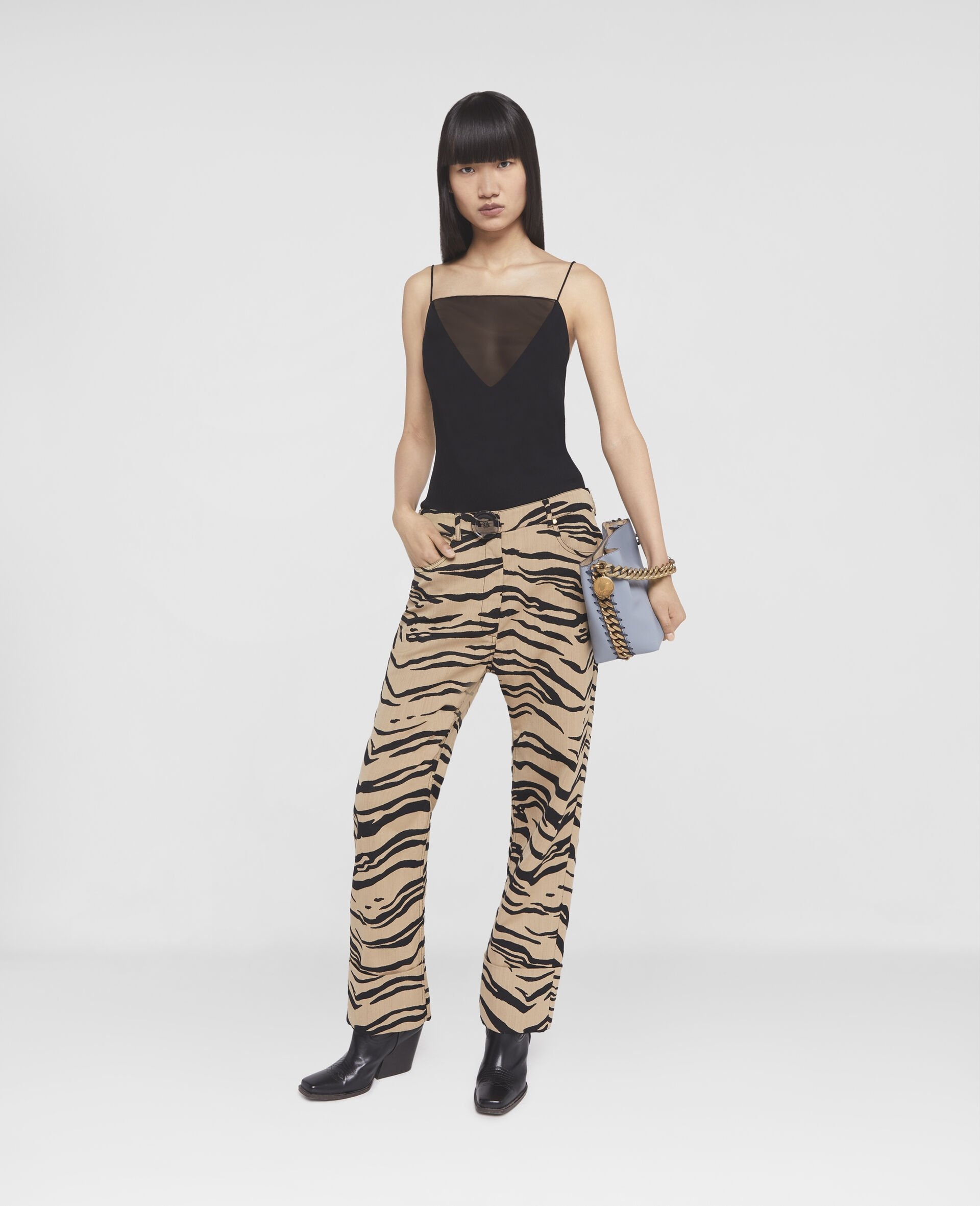 Tiger Print Cropped Jacquard Trousers - 2