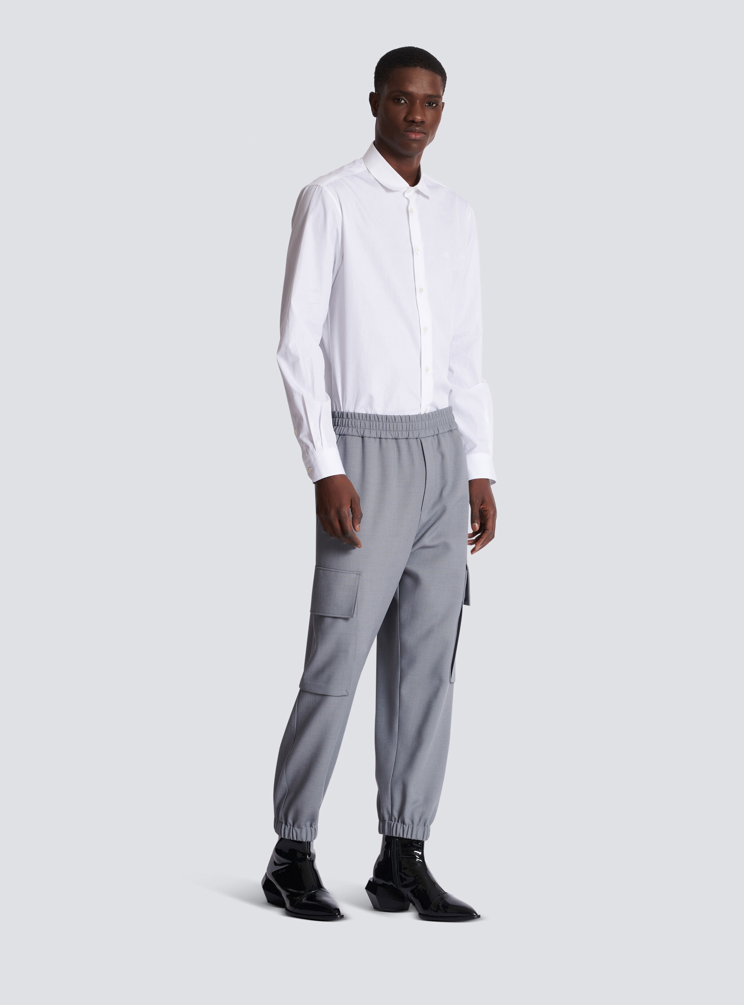Double crepe wool cargo trousers - 3