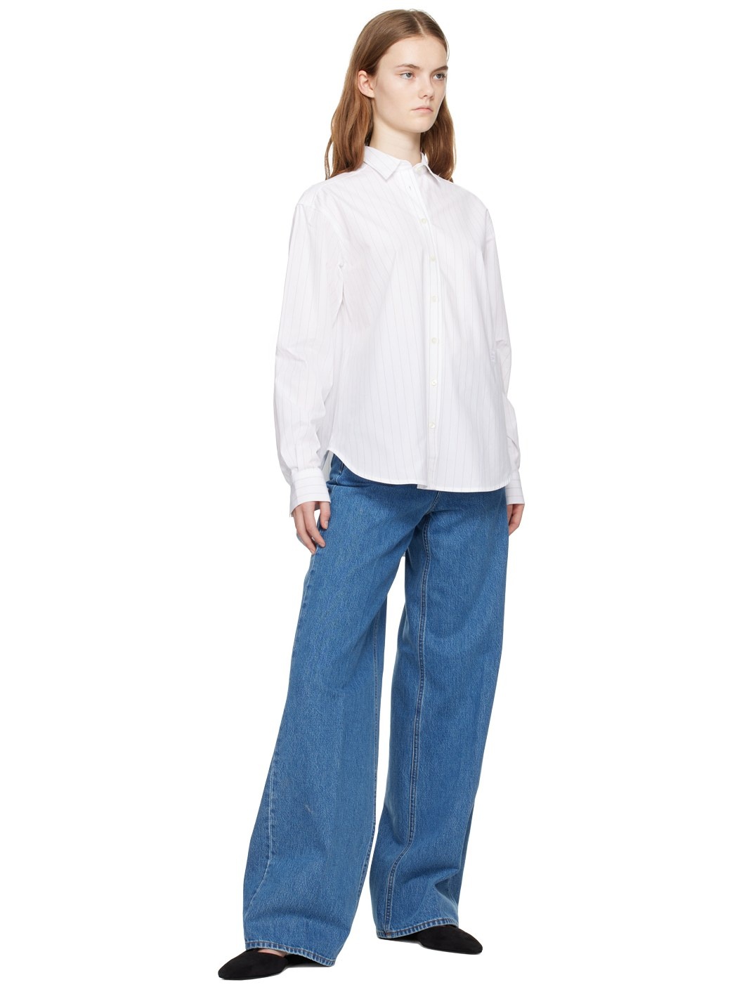 White Pinstripe Shirt - 4