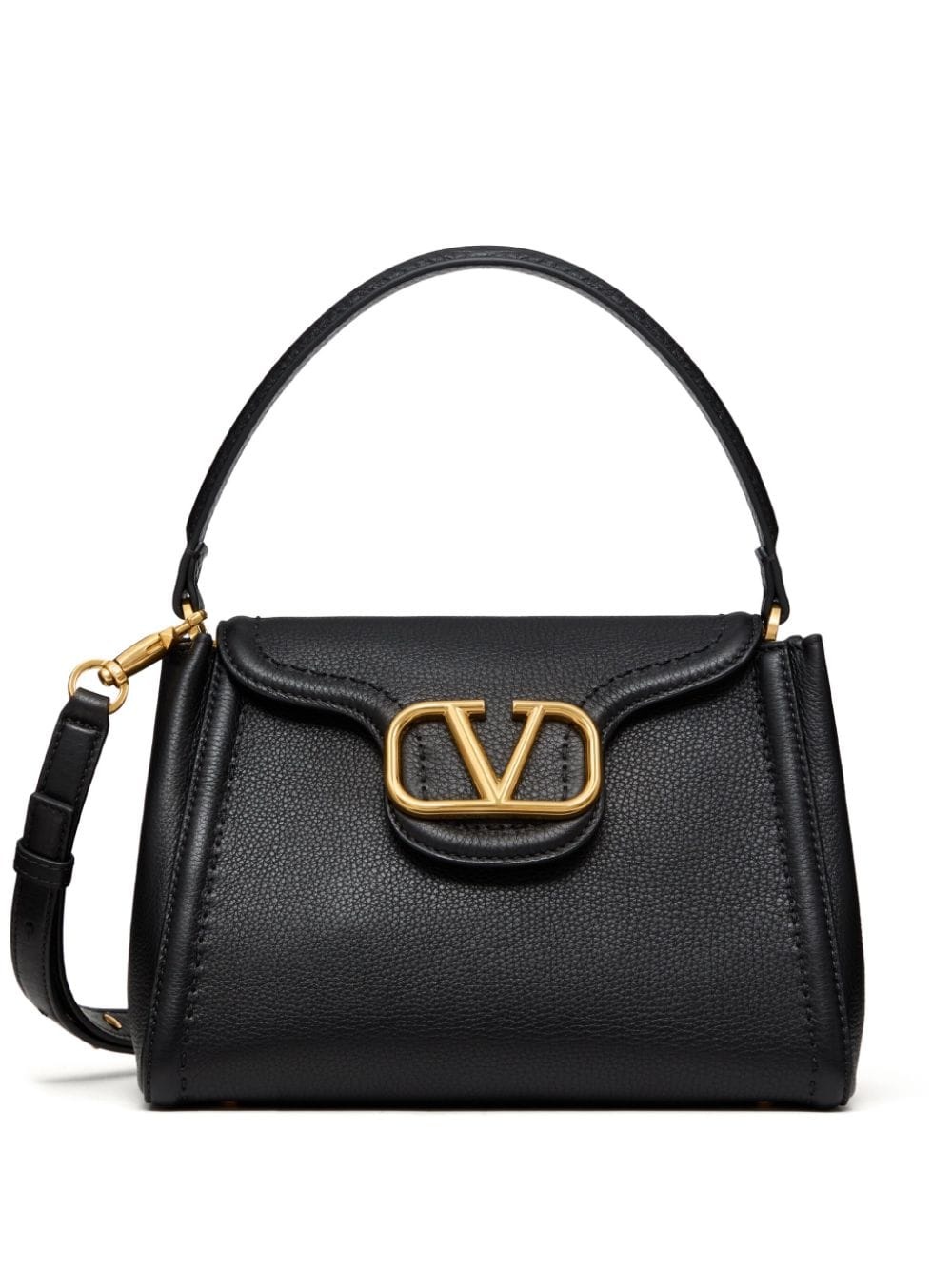logo-plaque leather tote bag - 1