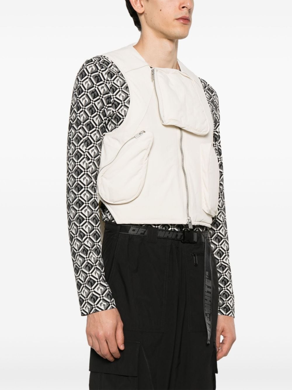 multi-pocket padded gilet - 3