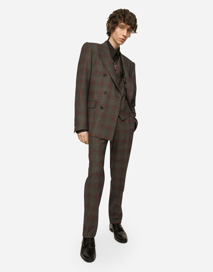 Double-breasted glen plaid Sicilia-fit suit - 8