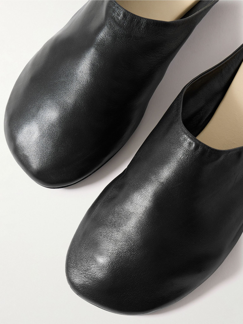 Glove leather slippers Black 4