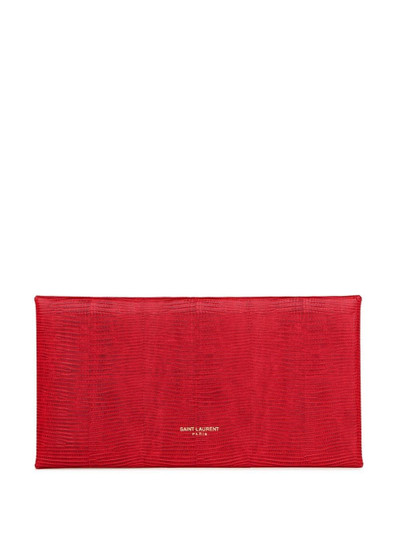 SAINT LAURENT envelope-style leather clutch outlook