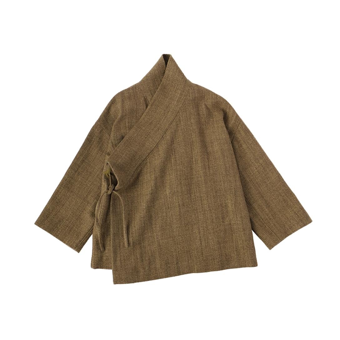 CHAMDO SHORT ROBE W (WOOL) OLIVE - 2