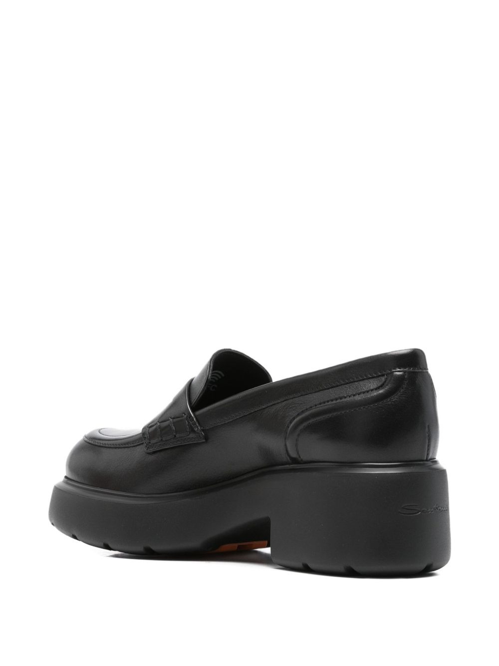 55mm penny-slot leather platform loafers - 3