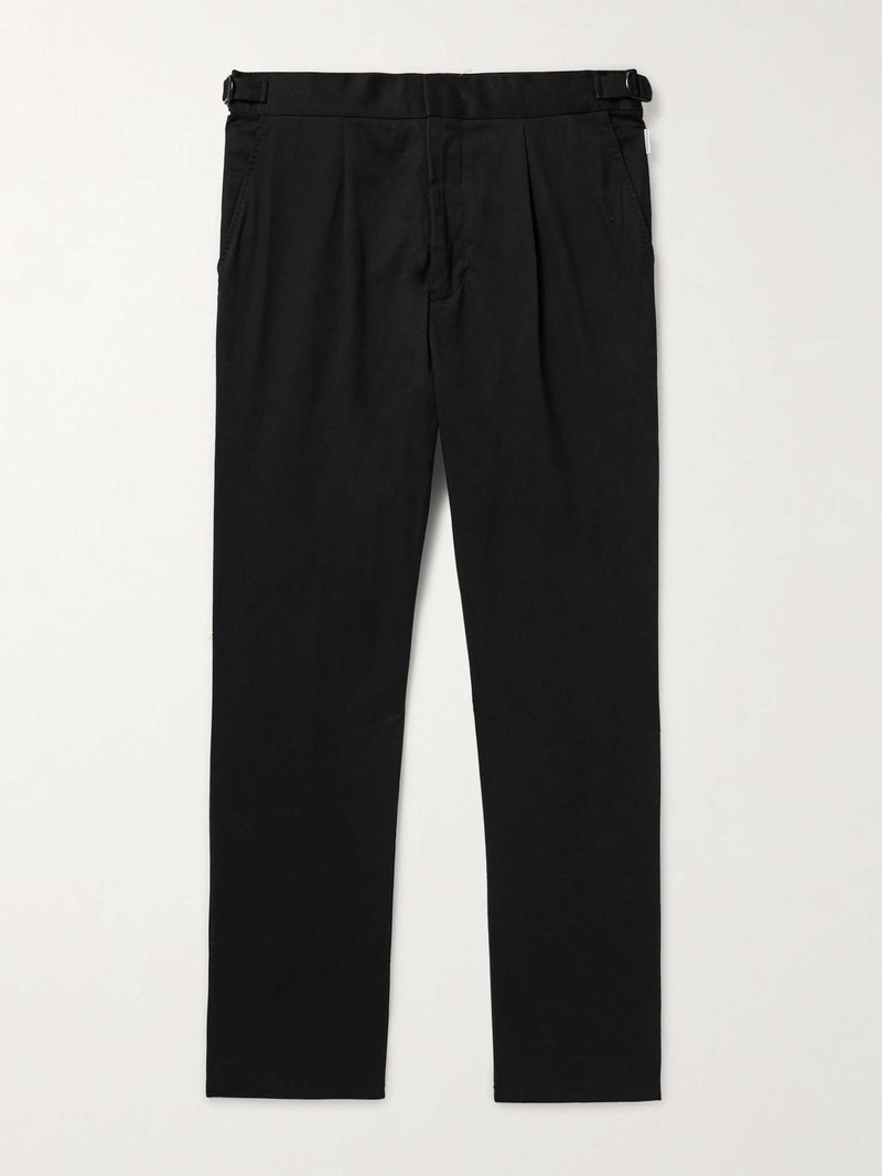 Carsyn Tapered Pleated Cotton-Blend Trousers 1