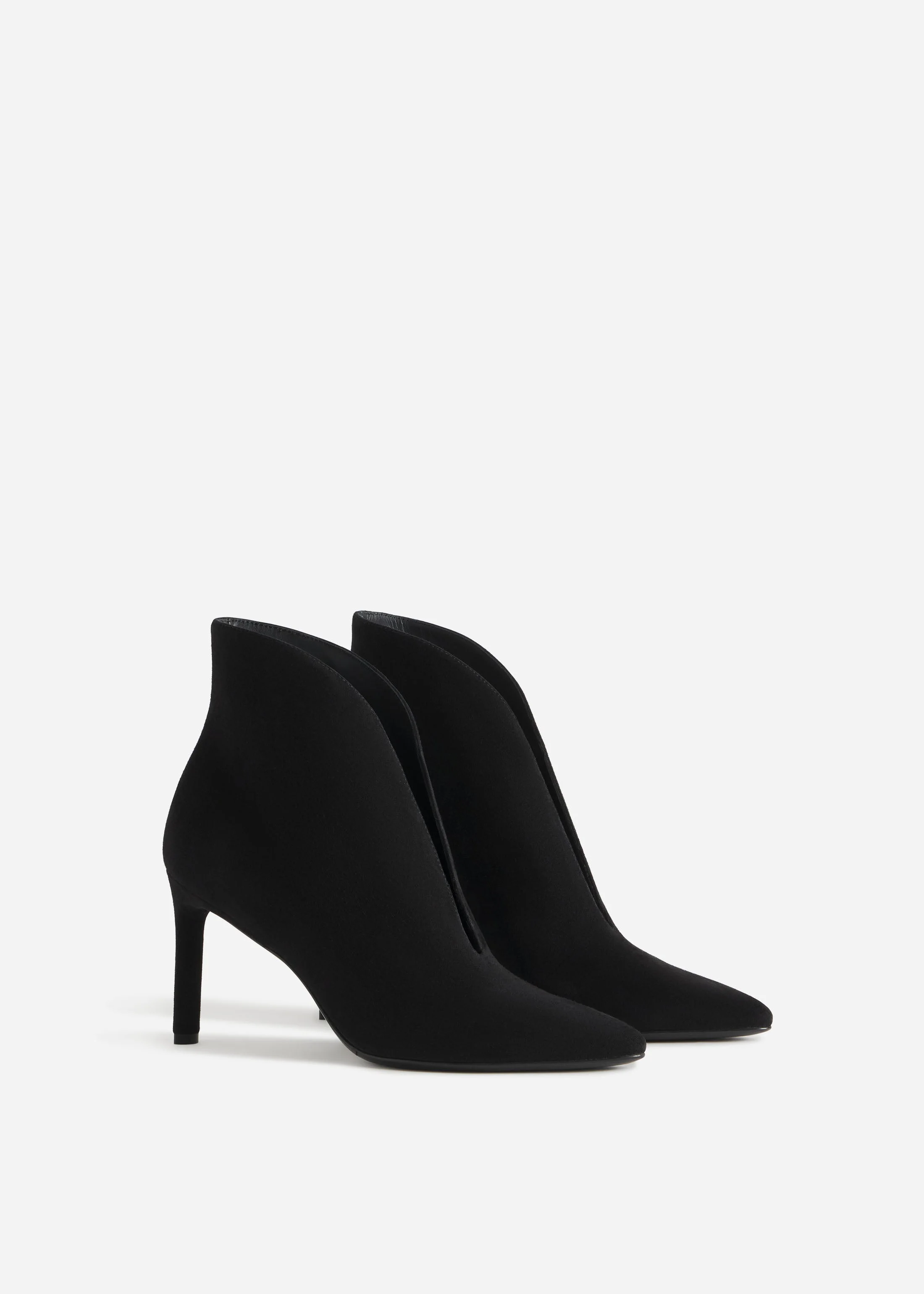 V-Cut Heeled Bootie in Suede - 1