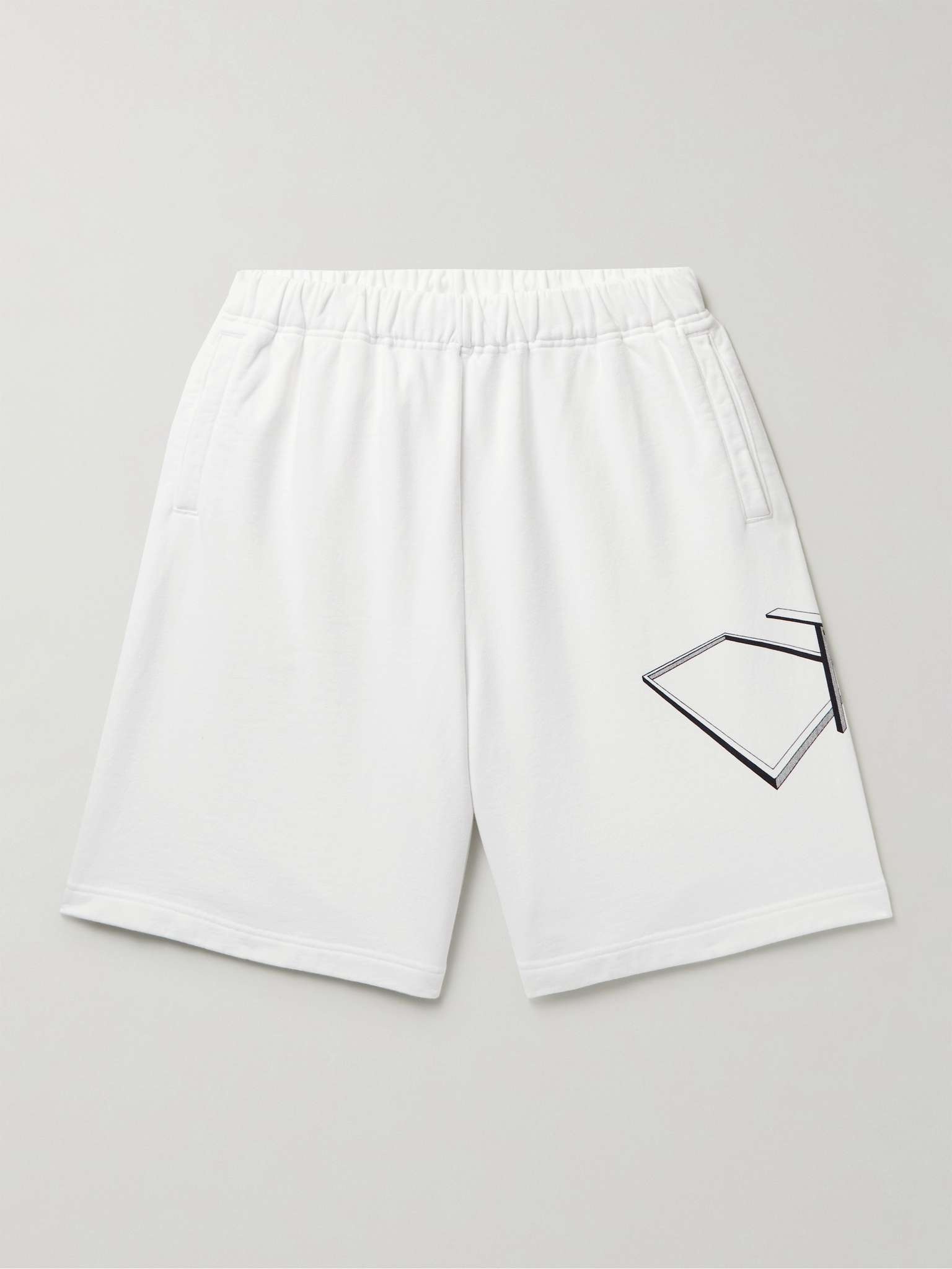 Wide-Leg Printed Cotton-Jersey Shorts - 1