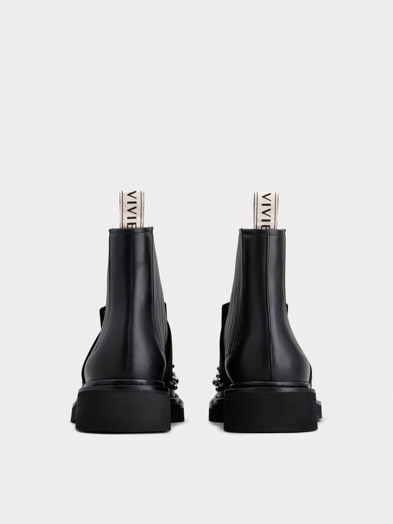 Roger Vivier Viv' Rangers Studs Lacquered Buckle Chelsea Ankle Boots in Leather outlook