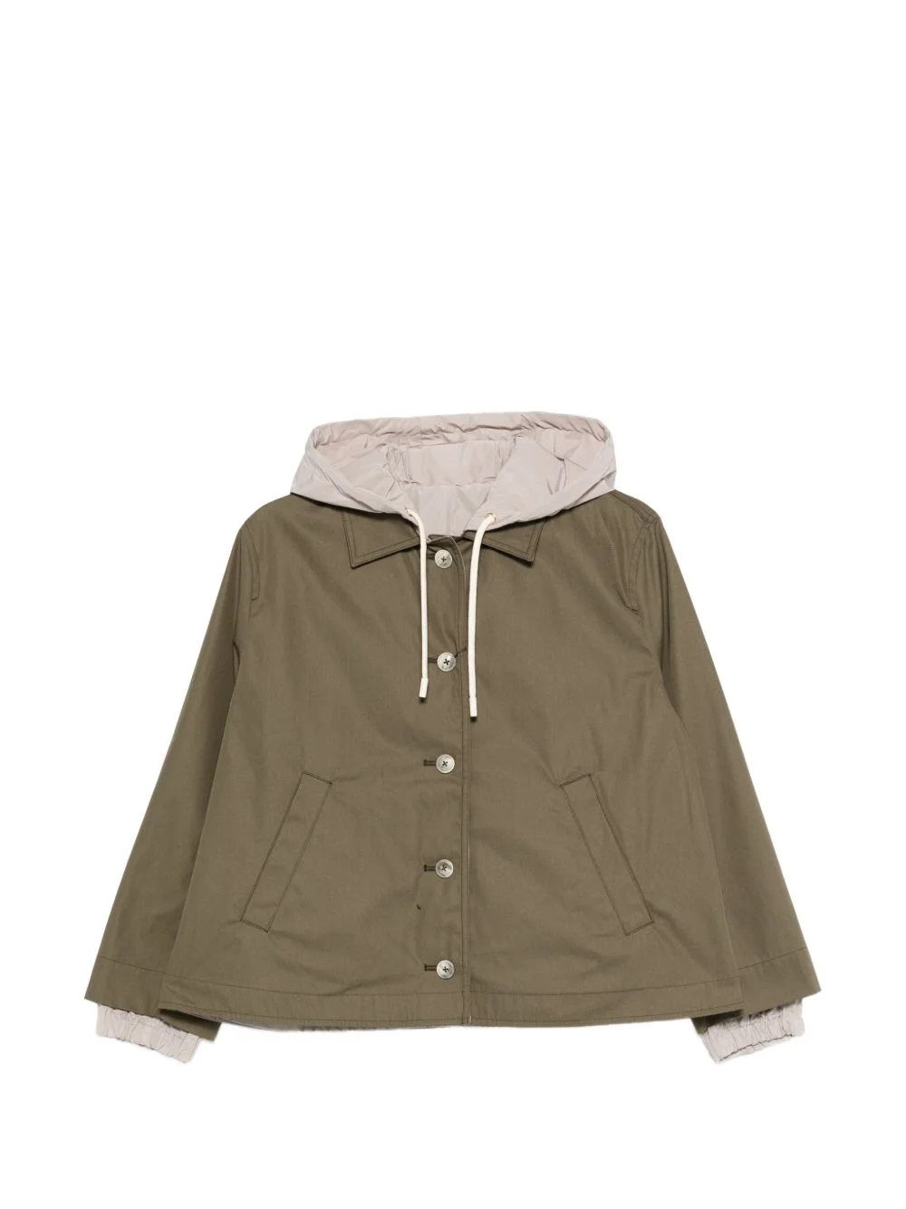 hooded buttoned jacket - 1