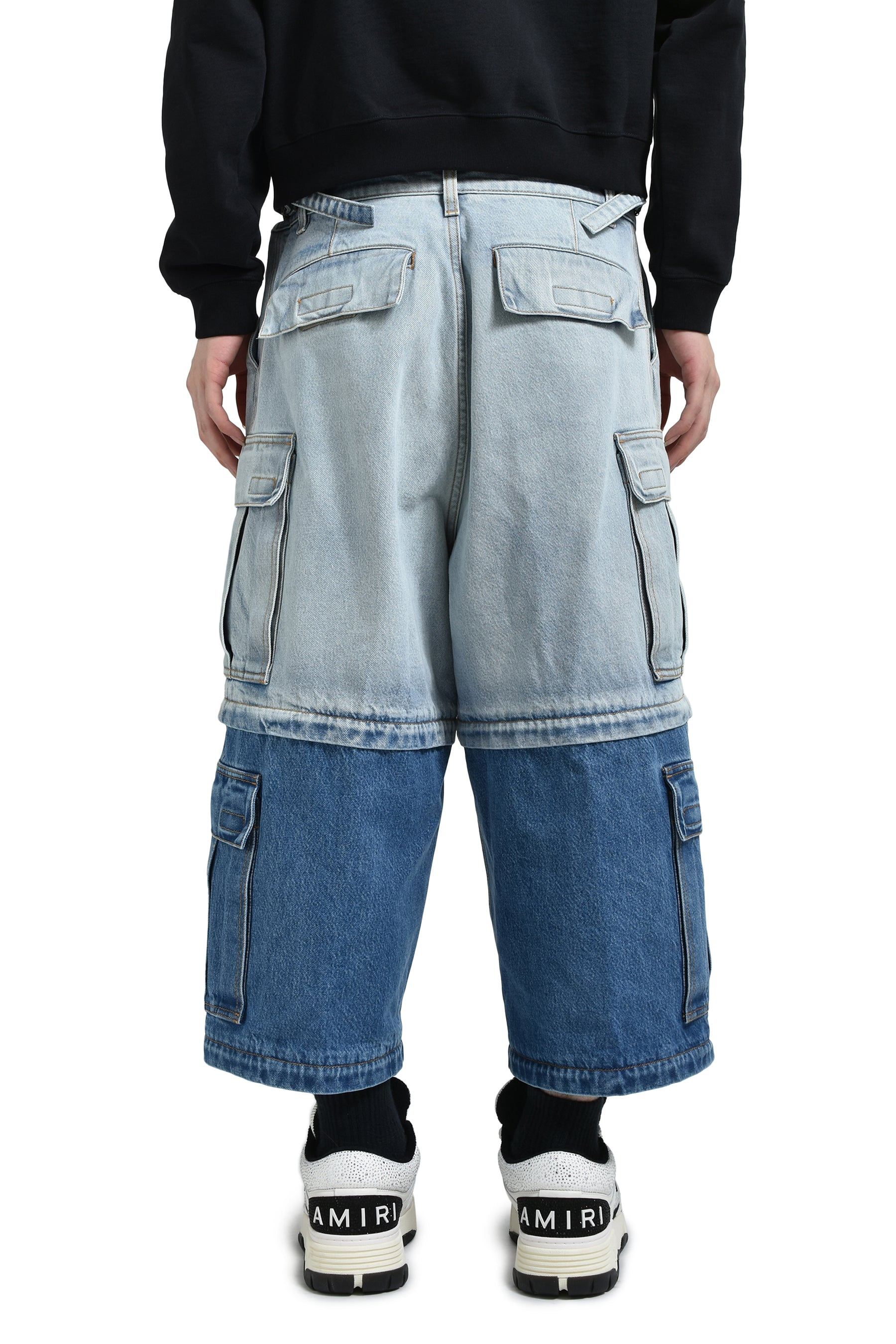 DECONSTRUCTED TRIPLE CARGO PANTS / L.BLU/MID BLU/BLK - 6