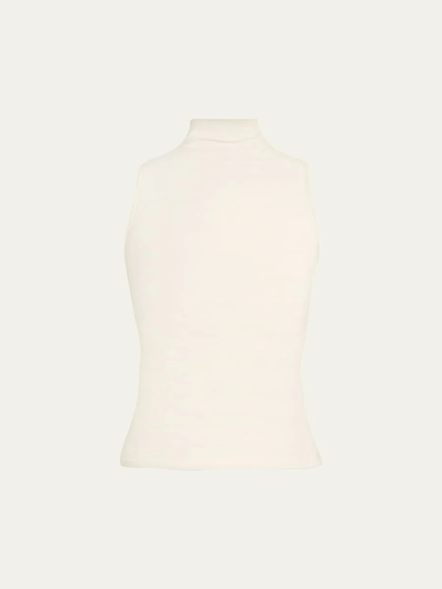 Naomie Rib-Knit Stretch Silk Top - 1