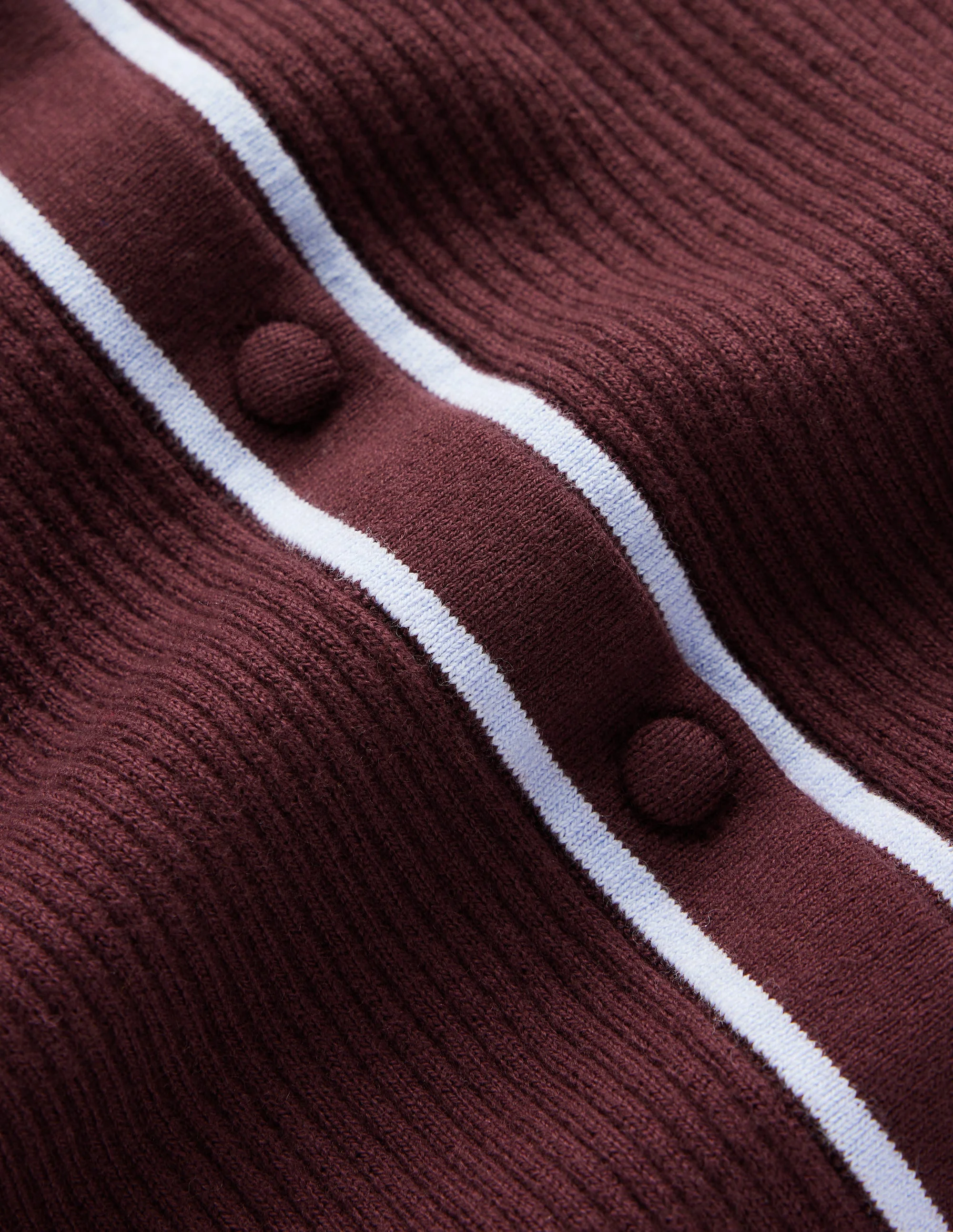 Paula Ribbed Crew Cardigan-Bitter Chocolate - 1