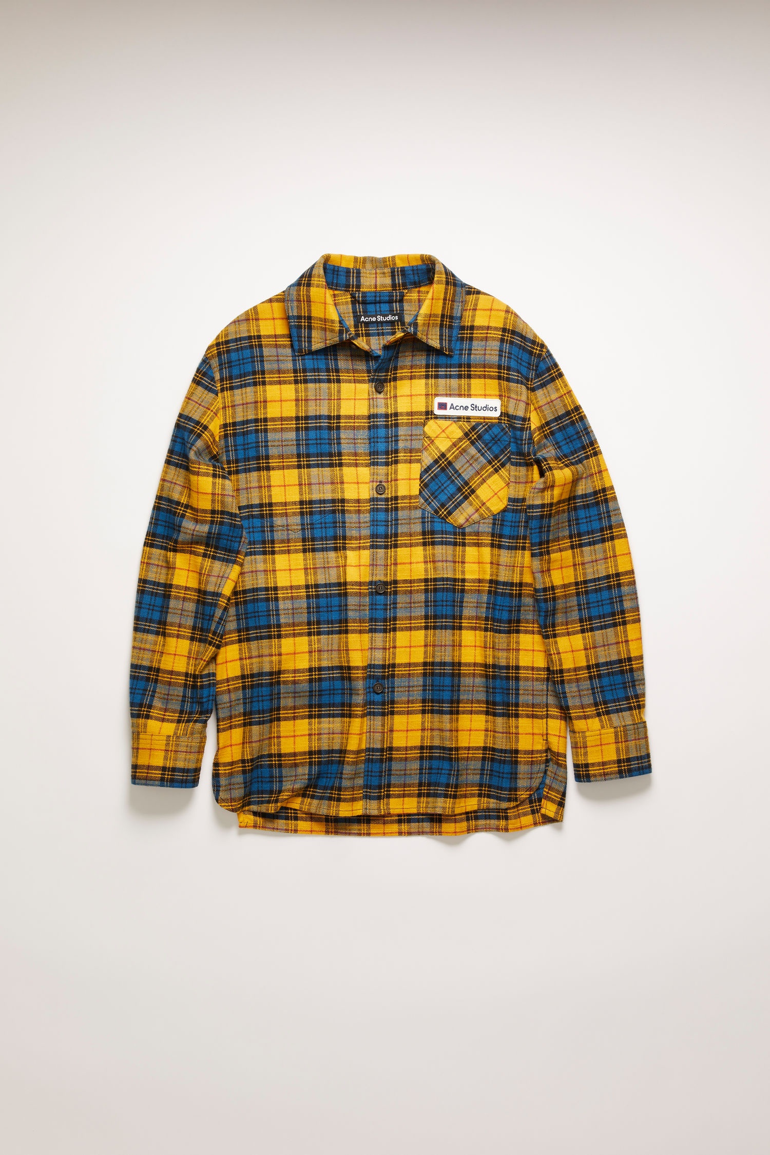 Logo patch flannel overshirt yellow/black - 1