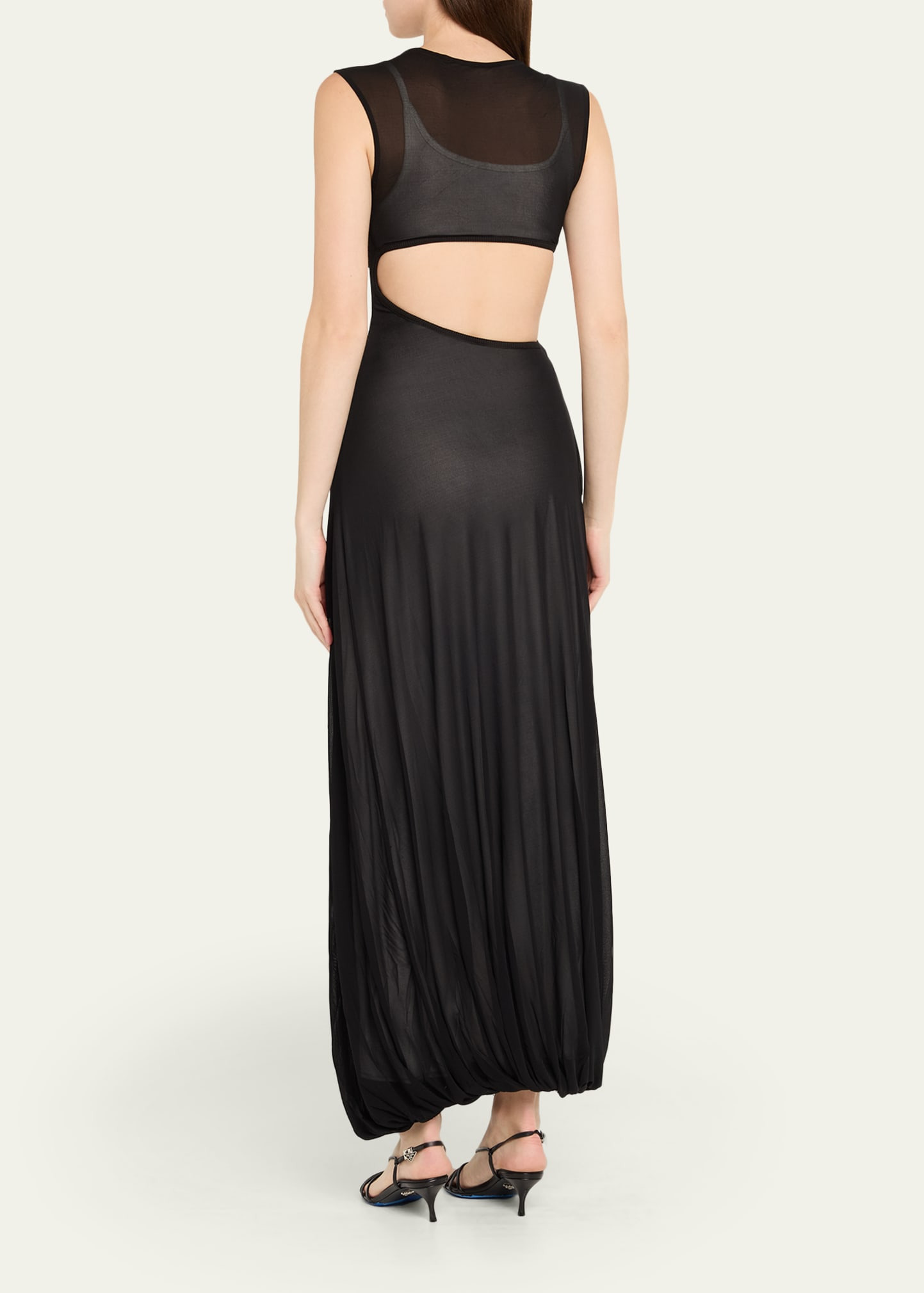 Ruched Paisley Cutout Maxi Bubble Dress - 3