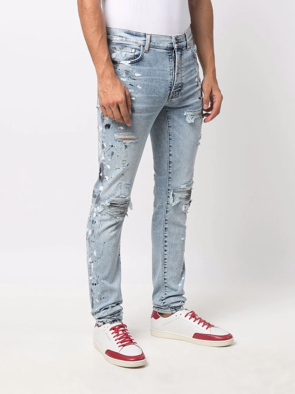 distressed-effect skinny jeans - 3